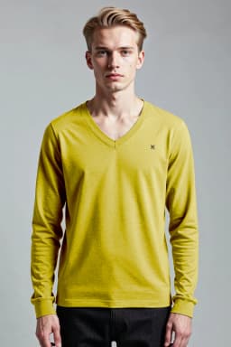 V-Neck Long Sleeve Performance T-Shirt for Men