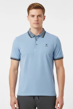 Men in Clear Sky Color Körperpflege Ultra Soft Lifestyle Polo Shirt