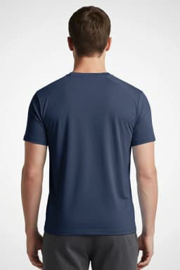 Men in Körperpflege Navy Heather Ultra Lux Performance Tee Back View Men in Körperpflege Navy Heather Ultra Lux Performance Tee Back View